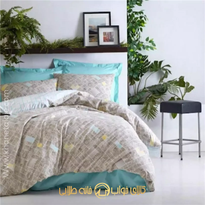 ست کاور لحاف کاتن باکس یکنفره مدل Dotted Turkuaz